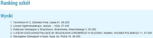 Benchmarkowy powrót do szkoły 2013 - ranking