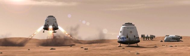 Lądowanie pojazdu SpaceX na Marsie