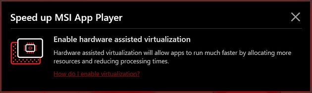MSI App Player - speed up MSI
