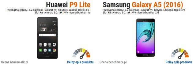 huawei p9 lite vs samsung galaxy a5 2016