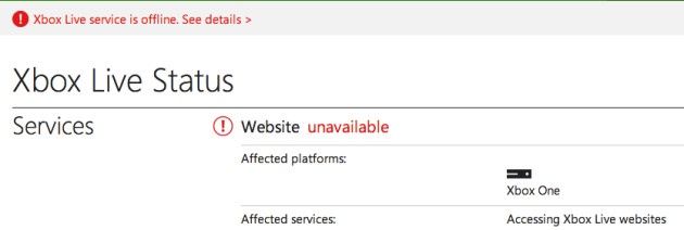 Xbox Live niedostępny