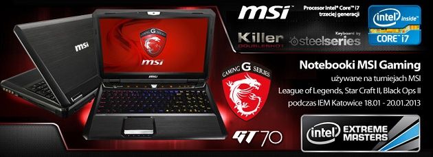 MSi GT70 laptop Intel Extreme Masters logo