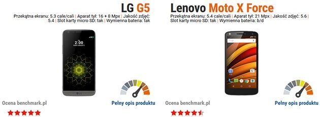 Porównanie LG G5 vs Moto X Force