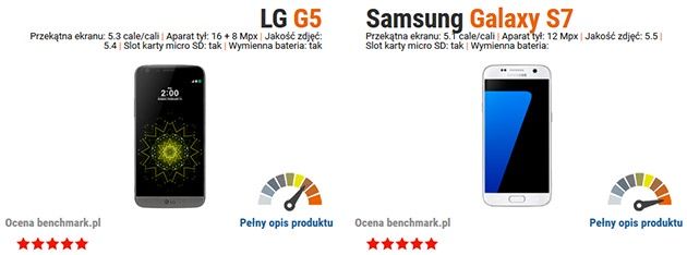 Porównanie LG G5 vs Samsung Galaxy S7