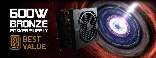 EVGA 600 Bronze zasilacz grafika