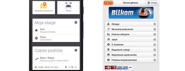 Podróż pociągiem: mój Pociąg i Bilkom