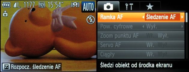 Canon Powershot SX50 HS funkcja śledzenia AF