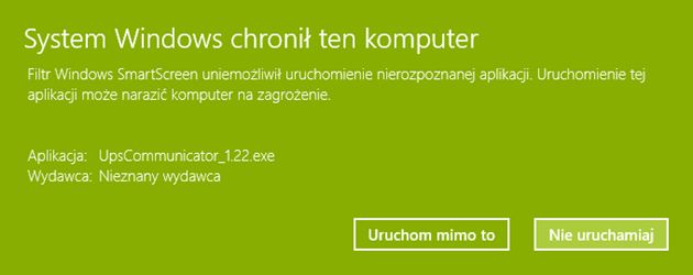 Filtr SmartScreen blokujący instalację oprogramowania Legrand