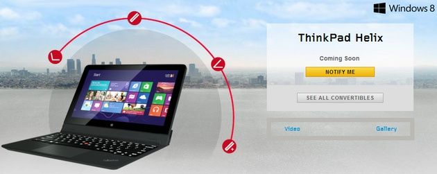 Lenovo ThinkPad Helix notebook premiera