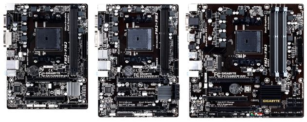 Porównanie modeli GA-F2A88XM-DS2, GA-F2A88XM-HD3 i GA-F2A88XM-D3H