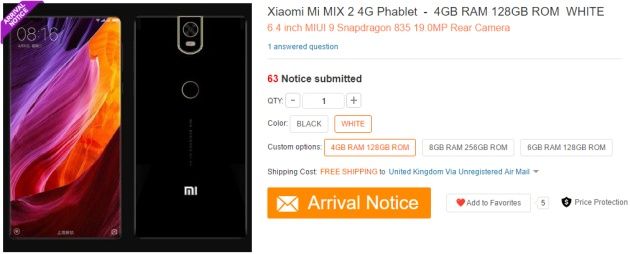 Xiaomi Mi MIX 2 specyfikacja sklep