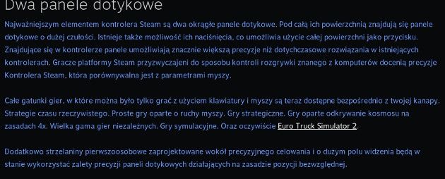 steam kontroler dwa panele dotykowe