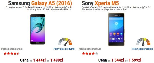 Sony Xperia M5 vs x Samsung Galaxy A5 (2016)
