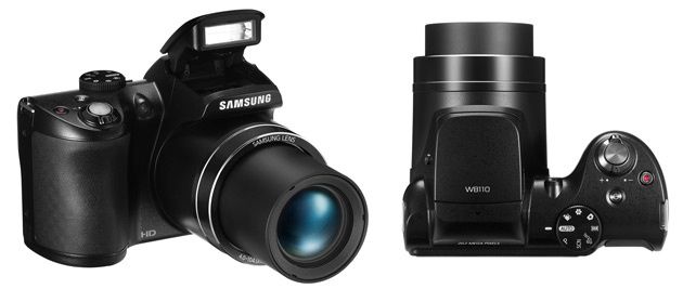 Samsung WB110 widok bok góra czarny