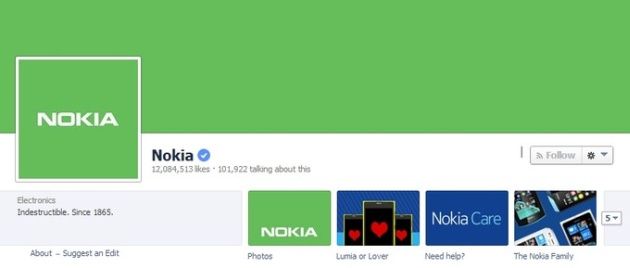 Nokia Facebook profil zielony