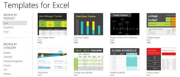 office online excel templates