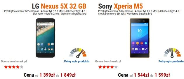 Sony Xperia M5 vs x LG Nexus 5X