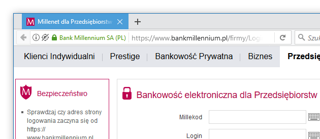 bezpieczne logowanie do banku - https w adresie url