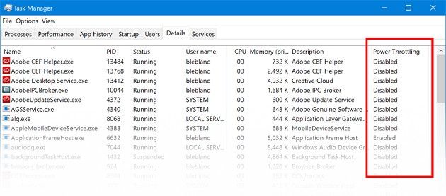 Windows 10 Fall power