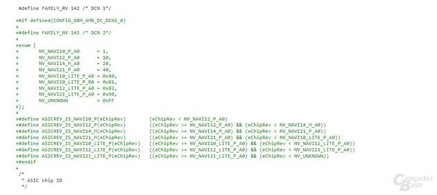 AMD Navi 10, 12, 14, 21 - wpisy w sterownikach