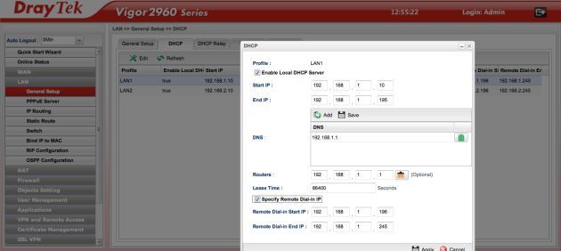 DrayTek Vigor2960 admin