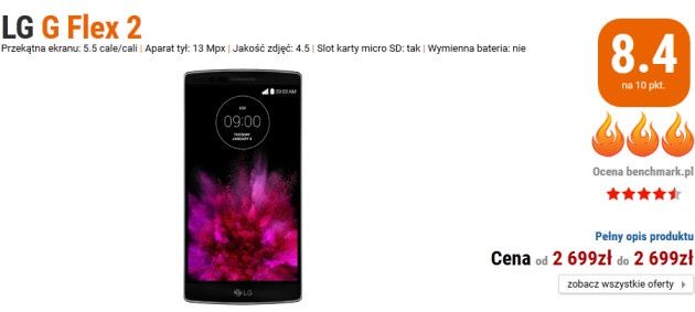 LG G Flex 2 Ranking smartfonów