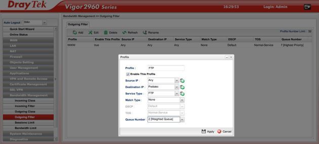 DrayTek Vigor2960 admin
