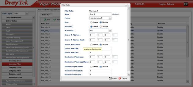 DrayTek Vigor2960 admin