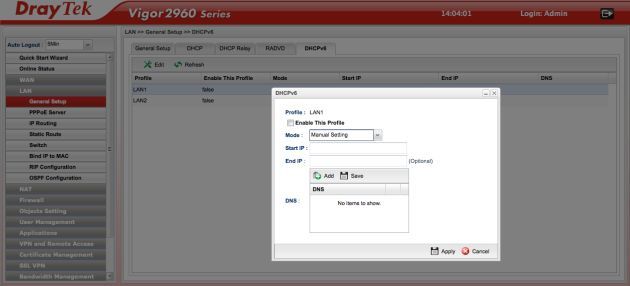 DrayTek Vigor2960 admin