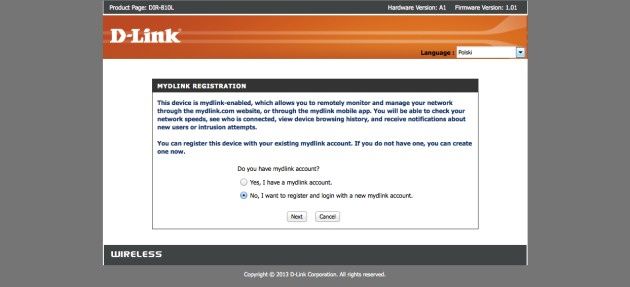 D-Link DIR-810L mydlink