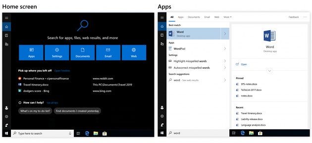 Windows 10 1809 wyszukiwarka