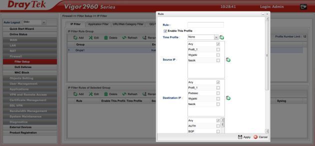 DrayTek Vigor2960 admin