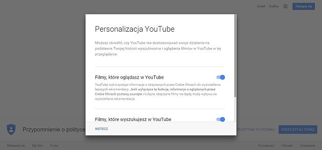 Ustawienia YouTube