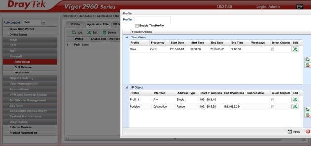 DrayTek Vigor2960 admin