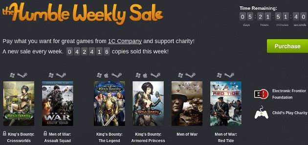 humble weekly sale 1c company gry men of war i king