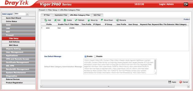 DrayTek Vigor2960 admin