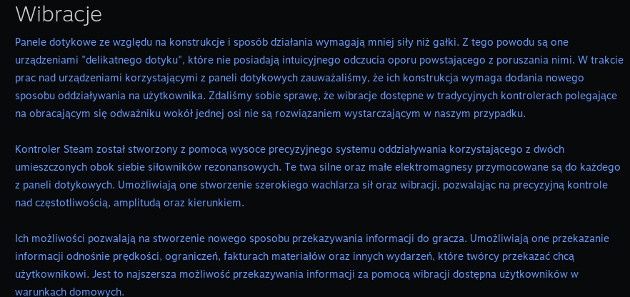 steam kontroler wibracje