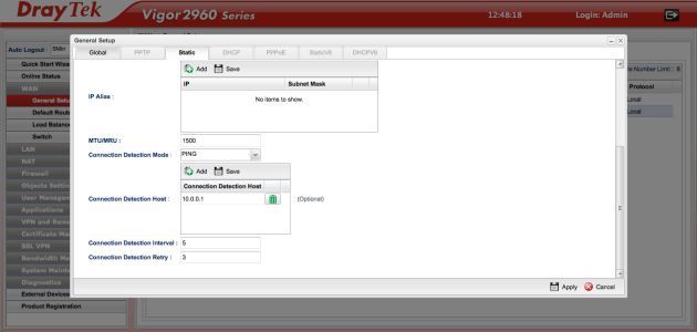 DrayTek Vigor2960 admin