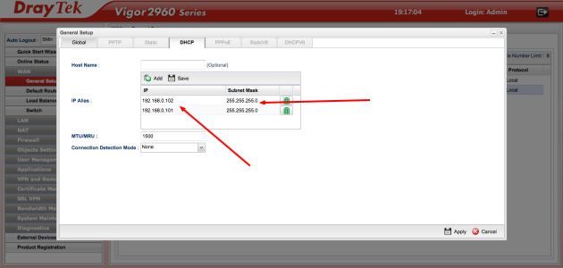 DrayTek Vigor2960 admin