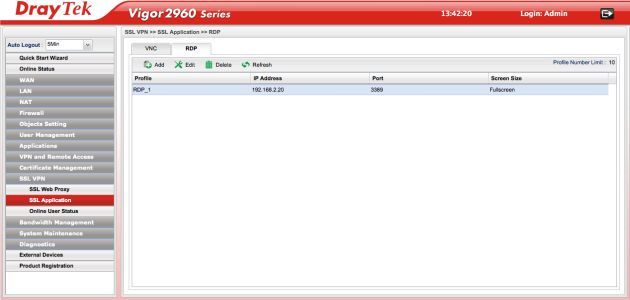 DrayTek Vigor2960 admin
