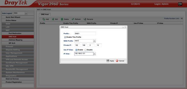 DrayTek Vigor2960 admin
