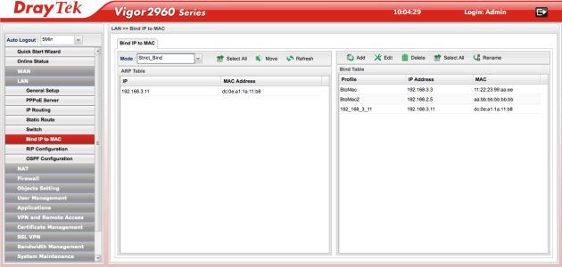 DrayTek Vigor2960 admin