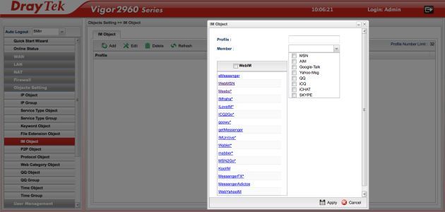 DrayTek Vigor2960 admin