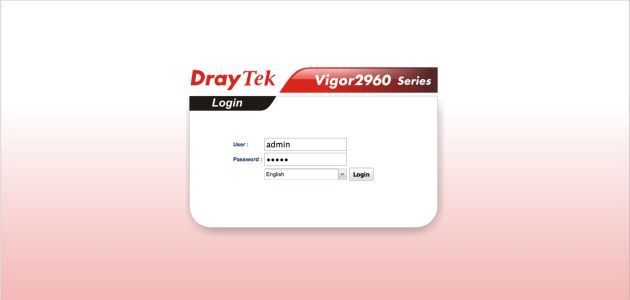 DrayTek Vigor2960 panel logowania