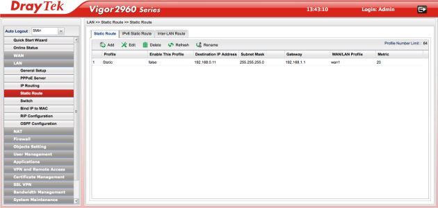 DrayTek Vigor2960 admin