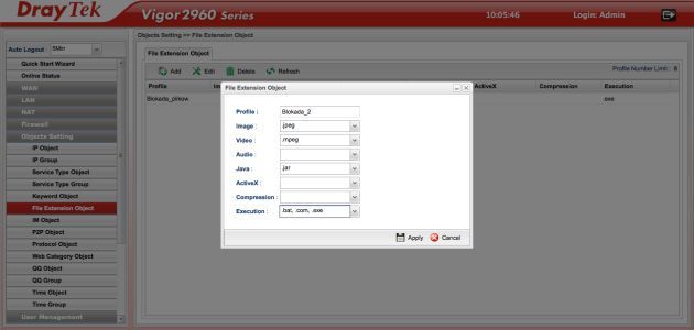 DrayTek Vigor2960 admin