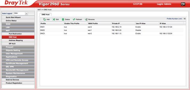 DrayTek Vigor2960 admin