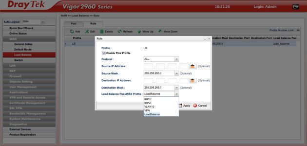 DrayTek Vigor2960 admin