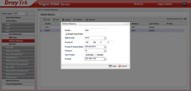 DrayTek Vigor2960 admin