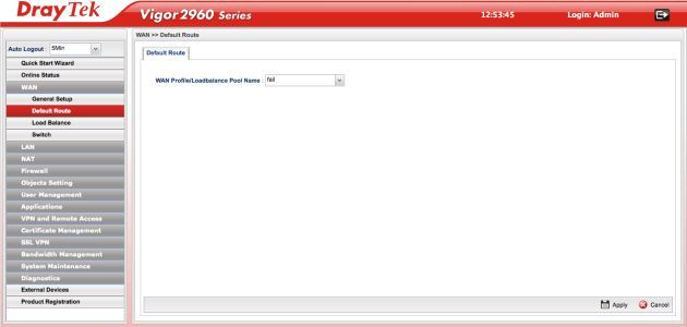DrayTek Vigor2960 admin